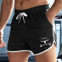 Hot OUKU Men's Cow Letter Swim Shorts Board Shorts Swimming Trunks Mid Waist Fashion Designer Athletic Surfing Leisure Sports Holiday Pocket Drawstring Elastic Waist Designer Clothing Apparel