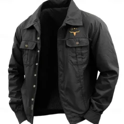 Sale OUKU Men's Cow Print Shirt Work Shirt Western Shirt Long Sleeve Casual Sports & Outdoor Going out Fall Winter Turndown Button-Down Black Army Green Khaki