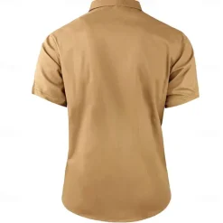 Outlet OUKU Men's Cow Print Work Shirt Western Shirt Cargo Shirt Short Sleeve Vintage Casual Western Style Sports & Outdoor Going out Summer Spring Turndown Print Brown Green Khaki