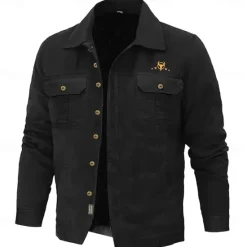 Best OUKU Men's Cow Print Work Shirt Western Shirt Cargo Shirt Long Sleeve Casual Sports & Outdoor Going out Fall Winter Turndown Print Black Army Green