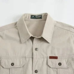 Outlet OUKU Men's Cow Print Work Shirt Western Shirt Cargo Shirt Long Sleeve Casual Tactical Sports Outdoor WorkWear Spring Fall Turndown Front Two Pockets Button Up Shirts Army Green Khaki