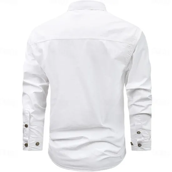 Best OUKU Men's Cow Work Shirt Western Shirt Cargo Shirt Long Sleeve Casual Tactical Sports & Outdoor Going out Winter Spring & Fall Turndown Print Black Grey Black White Army Green Red