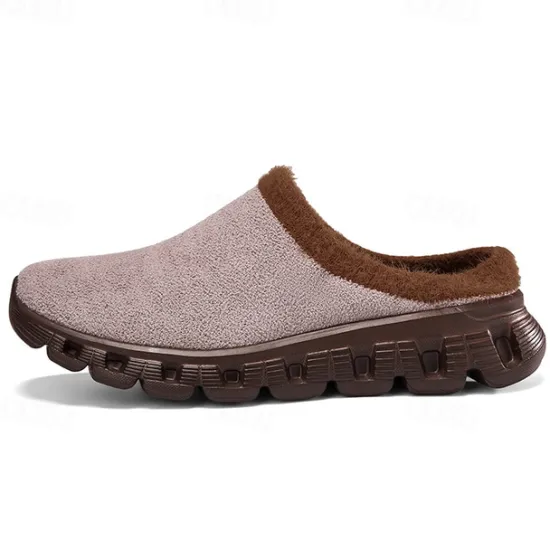 Sale OUKU Men's Cozy Slip-On Winter Clogs with Plush Lining and Anti-Slip Sole - Comfortable Indoor and Outdoor Shoes for Cold Weather