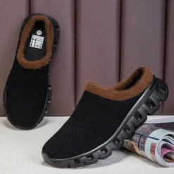 Sale OUKU Men's Cozy Slip-On Winter Clogs with Plush Lining and Anti-Slip Sole - Comfortable Indoor and Outdoor Shoes for Cold Weather