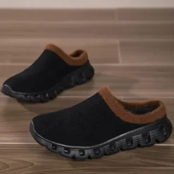 Sale OUKU Men's Cozy Slip-On Winter Clogs with Plush Lining and Anti-Slip Sole - Comfortable Indoor and Outdoor Shoes for Cold Weather