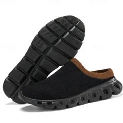 Sale OUKU Men's Cozy Slip-On Winter Clogs with Plush Lining and Anti-Slip Sole - Comfortable Indoor and Outdoor Shoes for Cold Weather