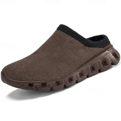 Sale OUKU Men's Cozy Slip-On Winter Clogs with Plush Lining and Anti-Slip Sole - Comfortable Indoor and Outdoor Shoes for Cold Weather