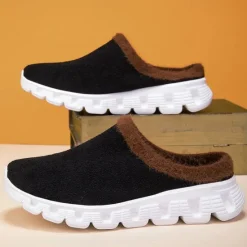 Sale OUKU Men's Cozy Slip-On Winter Clogs with Plush Lining and Anti-Slip Sole - Comfortable Indoor and Outdoor Shoes for Cold Weather
