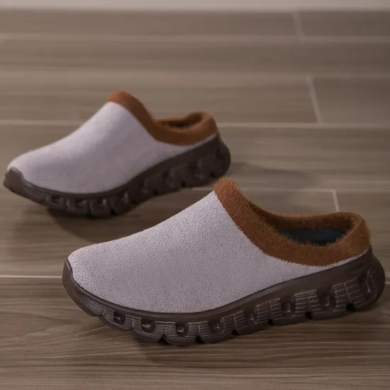 Sale OUKU Men's Cozy Slip-On Winter Clogs with Plush Lining and Anti-Slip Sole - Comfortable Indoor and Outdoor Shoes for Cold Weather