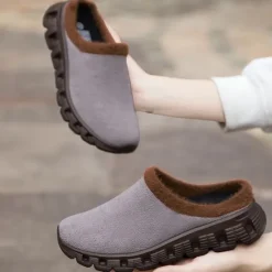 Sale OUKU Men's Cozy Slip-On Winter Clogs with Plush Lining and Anti-Slip Sole - Comfortable Indoor and Outdoor Shoes for Cold Weather