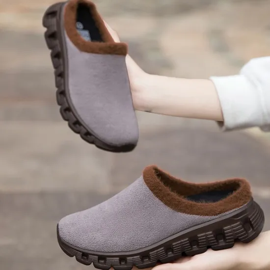Sale OUKU Men's Cozy Slip-On Winter Clogs with Plush Lining and Anti-Slip Sole - Comfortable Indoor and Outdoor Shoes for Cold Weather