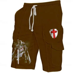 Outlet OUKU Men's Cross Halloween Costumes Shorts Mid Waist Vacation Fashion Streetwear Outdoor Casual Holiday Side Pockets Drawstring Designer Clothing Apparel