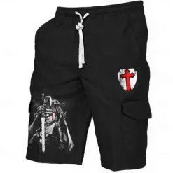 Outlet OUKU Men's Cross Halloween Costumes Shorts Mid Waist Vacation Fashion Streetwear Outdoor Casual Holiday Side Pockets Drawstring Designer Clothing Apparel