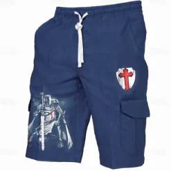 Outlet OUKU Men's Cross Halloween Costumes Shorts Mid Waist Vacation Fashion Streetwear Outdoor Casual Holiday Side Pockets Drawstring Designer Clothing Apparel