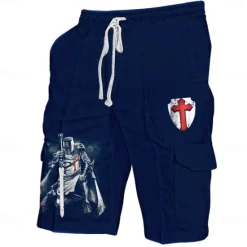Outlet OUKU Men's Cross Halloween Costumes Shorts Mid Waist Vacation Fashion Streetwear Outdoor Casual Holiday Side Pockets Drawstring Designer Clothing Apparel