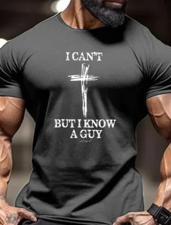 Hot OUKU Men's Cross T Shirt Short Sleeve T shirt 3D Print Crew Neck Shirt Vintage Cool Party Holiday Oktoberfest Black Red Blue Summer Spring Clothing Apparel S M L XL XXL XXXL