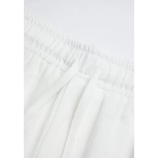 Hot OUKU Men's Culottes Wide Leg Linen Pants Trousers Summer Pants Patchwork Drawstring Elastic Waist Plain Comfort Breathable Casual Daily Holiday Fashion Classic Style Black White