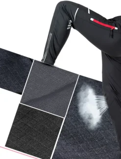 OUKU Men's Cycling Pants Hiking Bike Pants Trousers Outdoor Reflective Strips Bike Bottoms Windproof Breathable Moisture Wicking Quick Dry Anatomic Design Camping Fishing Mountain MTB Road Bike Black
