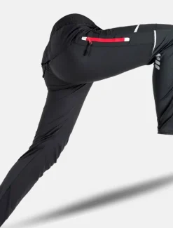 OUKU Men's Cycling Pants Hiking Bike Pants Trousers Outdoor Reflective Strips Bike Bottoms Windproof Breathable Moisture Wicking Quick Dry Anatomic Design Camping Fishing Mountain MTB Road Bike Black