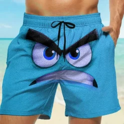 Clearance OUKU Men's 3D Cartoon Big Eyes Swim Trunks Swim Shorts Board Shorts Mid Waist Funny Outdoor Vacation Dailywear Side Pockets Mesh Lining Elastic Drawstring Waist Designer Clothing Apparel