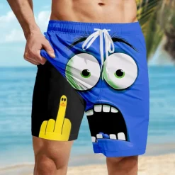 Discount OUKU Men's 3D Cartoon Funny Duck Lined Shorts 2 in 1 Board Shorts Swim Shorts Mid Waist Hawaiian Holiday Side Pockets With Compression Liner Elastic Drawstring Waist Designer Clothing Apparel