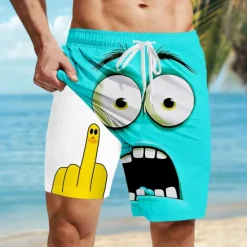 Discount OUKU Men's 3D Cartoon Funny Duck Lined Shorts 2 in 1 Board Shorts Swim Shorts Mid Waist Hawaiian Holiday Side Pockets With Compression Liner Elastic Drawstring Waist Designer Clothing Apparel