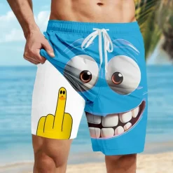 Online OUKU Men's 3D Cartoon Funny Duck Lined Shorts 2 in 1 Board Shorts Swim Shorts Mid Waist Hawaiian Holiday Side Pockets With Compression Liner Elastic Drawstring Waist Designer Clothing Apparel