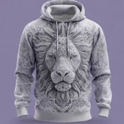 Hot OUKU Men's 3D Hoodies Sweatshirt Cool Party Long Sleeve Crew Neck Club Streetwear Yellow Pink Drawstring 3D Fall Winter Designer