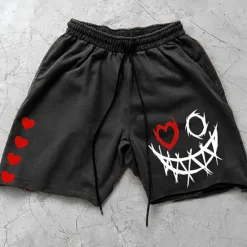 Sale OUKU Men's 3D Print Smile Face Shorts Summer Shorts Casual Shorts Mid Waist Fashion Streetwear Designer Casual Daily Holiday Pocket Drawstring Elastic Waist Designer Clothing Apparel