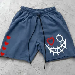 Sale OUKU Men's 3D Print Smile Face Shorts Summer Shorts Casual Shorts Mid Waist Fashion Streetwear Designer Casual Daily Holiday Pocket Drawstring Elastic Waist Designer Clothing Apparel