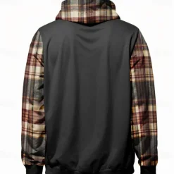 Online OUKU Men's Deer Hoodies Sweatshirt Fashion Cool Long Sleeve Crew Neck Holiday Going out Streetwear Light Brown Black Drawstring Fall Winter Designer
