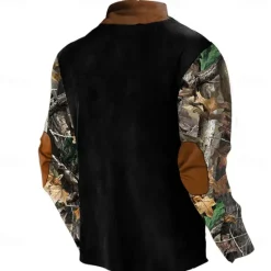 Hot OUKU Men's Deer Sweatshirt Zip Sweatshirt Long Sleeve Sweatshirt Quarter Zip Daily Basic Print Sports Outdoor Travel Zip Up Spring & Fall