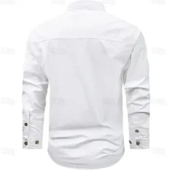 Best OUKU Men's Deer Work Shirt Western Shirt Cargo Shirt Long Sleeve Casual Sports & Outdoor Going out Winter Spring & Fall Turndown Print Black White Army Green Red Blue