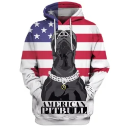 Outlet OUKU Men's Dog Graphic Prints National Flag Hoodie Hoodies Sweatshirt Streetwear Designer Long Sleeve Hooded Daily Sports Black And White Black Print Spring & Fall Designer