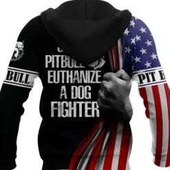 Outlet OUKU Men's Dog Graphic Prints National Flag Hoodie Hoodies Sweatshirt Streetwear Designer Long Sleeve Hooded Daily Sports Black And White Black Print Spring & Fall Designer