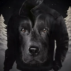 OUKU Men's Dog Graphic Prints Sweatshirts Sweatshirt Pullover Quarter Zip Hoodie Long Sleeve Sweatshirt Stand Collar Daily Casual Vintage Retro 3D Print Vacation Going out Streetwear Print Fleece Spring