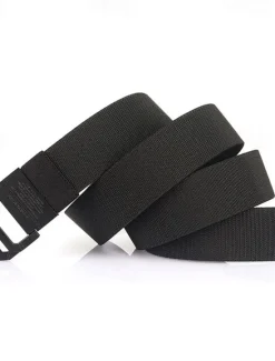 Clearance OUKU Men's Double-ring Buckle Belt Waist Belt Black Red Alloy Durable Adjustable Plain Outdoor Daily