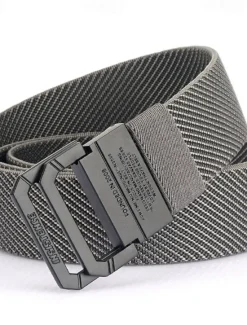 OUKU Men's Double-ring Buckle Belt Waist Belt Black Kakhi Alloy Durable Adjustable Plain Outdoor Daily