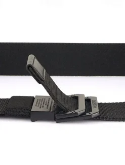 OUKU Men's Double-ring Buckle Belt Waist Belt Black Kakhi Alloy Durable Adjustable Plain Outdoor Daily