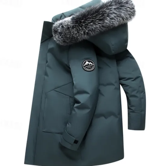 Clearance OUKU Men's Down Jacket Padded Sports Outdoor Winter Polyester Thermal Warm Windproof Breathable Wearproof Regular Fit Blue-Green green grey Black Vest