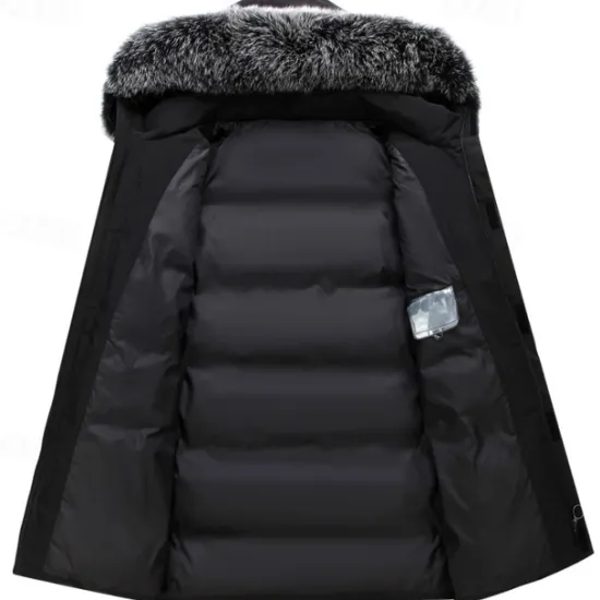 Clearance OUKU Men's Down Jacket Padded Sports Outdoor Winter Polyester Thermal Warm Windproof Breathable Wearproof Regular Fit Blue-Green green grey Black Vest