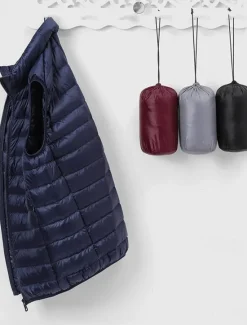 Hot OUKU Men's Down Vest Puffer Vest Gilet Daily Date Vacation Fashion Casual Fall & Winter Pocket Nylon Duckdown Warm Comfortable Solid Color Zipper Stand Collar Regular Fit Black Burgundy Blue Gray Vest