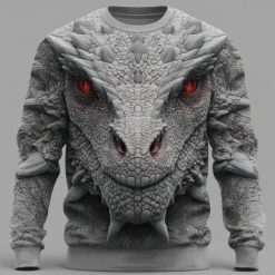 Hot OUKU Men's Dragon 3D Sweatshirt Sweatshirt Long Sleeve Sweatshirt Crew Neck Casual Punk & Gothic 3D Print Party Streetwear All Seasons