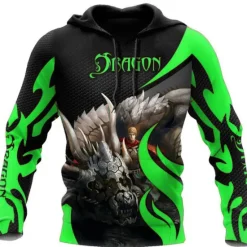 OUKU Men's Dragon Graphic Prints Hoodie Hoodies Sweatshirt Streetwear Designer Long Sleeve Hooded Daily Sports Yellow Red Print Spring & Fall Designer