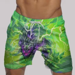 New OUKU Men's Dragon Swim Trunks Swim Shorts Board Shorts Mid Waist Vacation Hawaiian Holiday Vacation Holiday Beach Drawstring with Mesh lining Elastic Waist Designer Clothing Apparel
