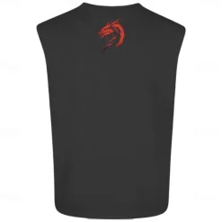 Clearance OUKU Men's Dragon Vest Top Sleeveless T shirt 3D Print Crew Neck Shirt Sports Retro Vintage Gothic Party Street Casual Summer Spring Clothing Apparel S M L XL XXL XXXL Black