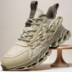 Outlet OUKU Men's Dragon-Themed Lightweight Athletic Sneakers – Unique Sculpted Sole Design, Breathable and Comfortable Running Shoes for Sports and Street Style