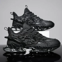 Outlet OUKU Men's Dragon-Themed Lightweight Athletic Sneakers – Unique Sculpted Sole Design, Breathable and Comfortable Running Shoes for Sports and Street Style