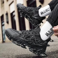 Outlet OUKU Men's Dragon-Themed Lightweight Athletic Sneakers – Unique Sculpted Sole Design, Breathable and Comfortable Running Shoes for Sports and Street Style