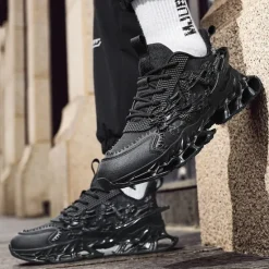 Outlet OUKU Men's Dragon-Themed Lightweight Athletic Sneakers – Unique Sculpted Sole Design, Breathable and Comfortable Running Shoes for Sports and Street Style